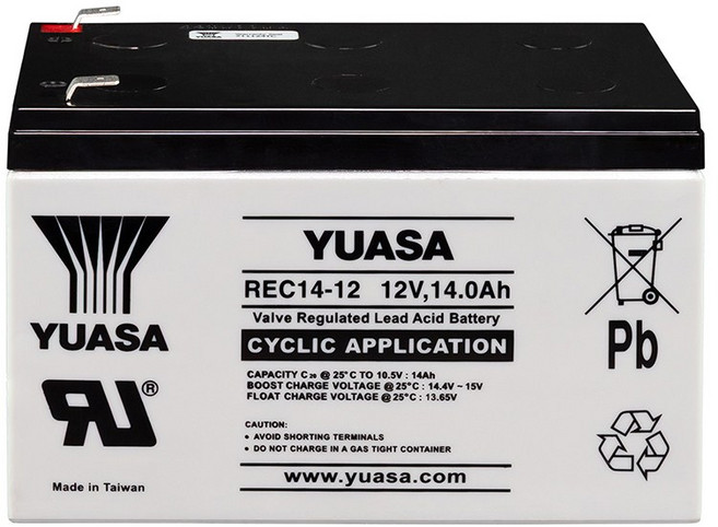 YUASA湯淺 閥調密閉式鉛酸電池 REC14-12, 1個, 白, 151mm