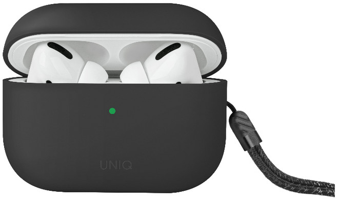 UNIQ Lino AirPods Pro 2 液態矽膠耳機保護套 簡約設計, 灰,AirPods Pro 2(有附掛繩), 1個