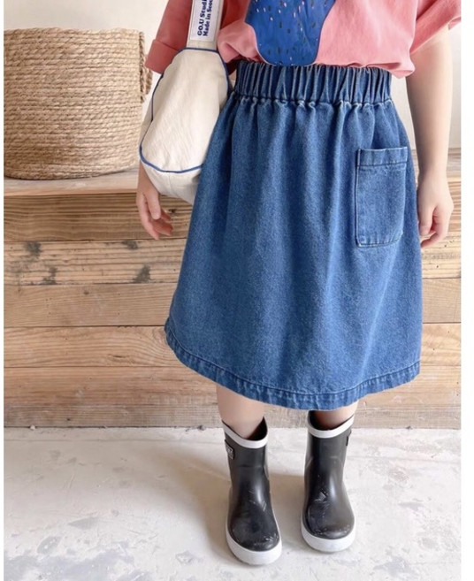 萱寶媽咪baby童裝館 現貨韓版兒童牛仔半身裙女童經典牛仔裙半身裙 女寶牛仔半身裙 女童牛仔裙 兒童短裙 女童長裙 兒童牛仔半身裙童裙 童裝