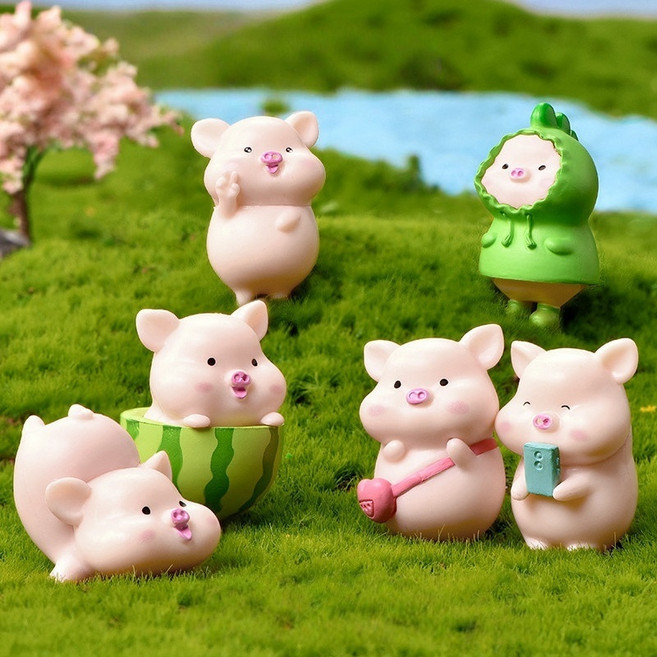 可愛小豬公仔擺飾, 2個