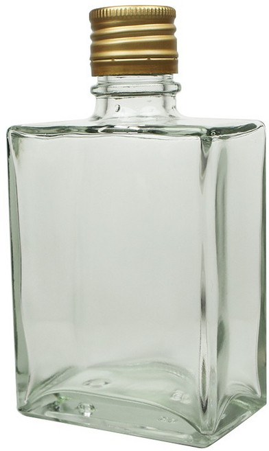 ZERO原點居家 方形扁酒瓶6入組 100mL/200mL 鋁蓋包裝瓶 玻璃瓶, 1個