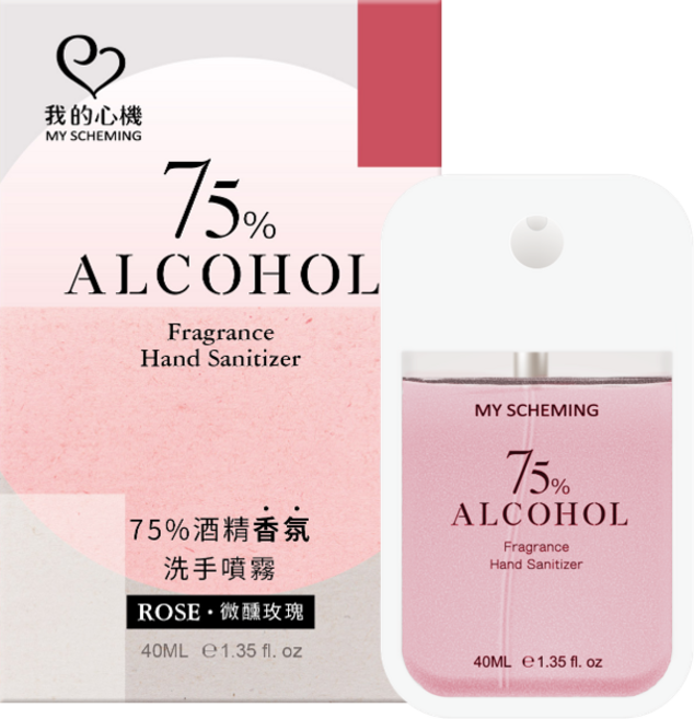 我的心機 75%酒精香氛洗手噴霧-微醺玫瑰, 1件, 40ml