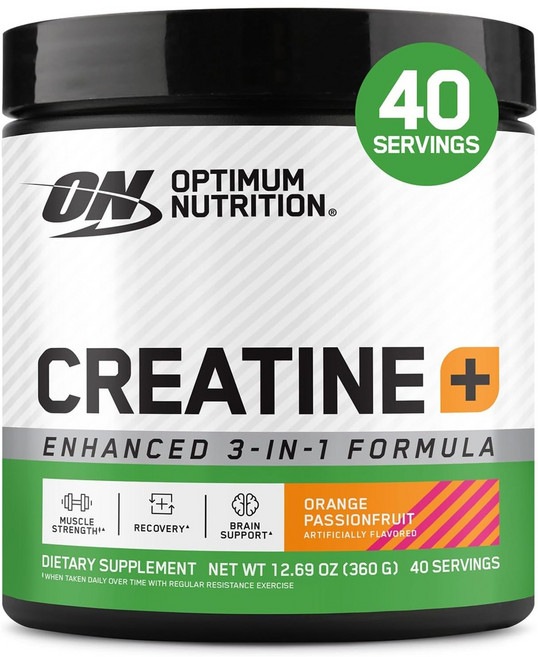 OPTIMUM NUTRITION 歐恩 肌酸+ 增強型三合一配方 百香果口味, 1個, 360g