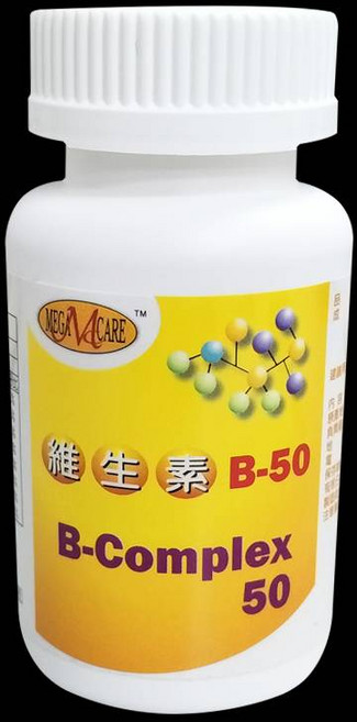 Mega Care 維生素 B-50 B-Complex 50, 1g, 1個