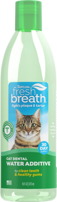 TROPICLEAN fresh breath 貓用潔牙水 473ml,免刷牙口腔護理,幫助對抗牙菌斑與牙結石,維持清新口氣,美國製造, 473ml, 1個