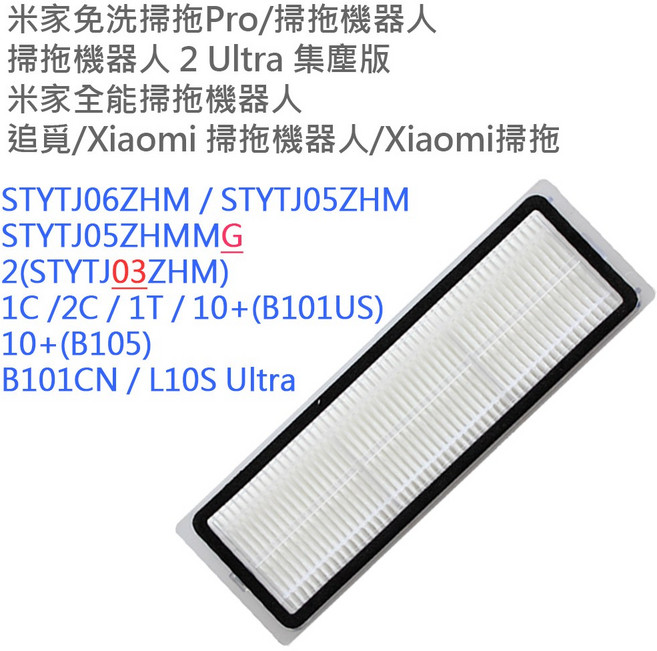 小米 米家 石頭 小瓦 免洗拖機 掃拖一體 S5 S6 S7 S8 1C S10 X10 Q5, 1個, 掃拖機器人2Ultra集塵版_濾網2入, 掃拖機器人2Ultra集塵版_濾網2入