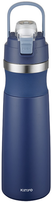 KINYO 不鏽鋼吸管保溫瓶 KIM-3027 保溫杯, 藍色, 1個, 900ml