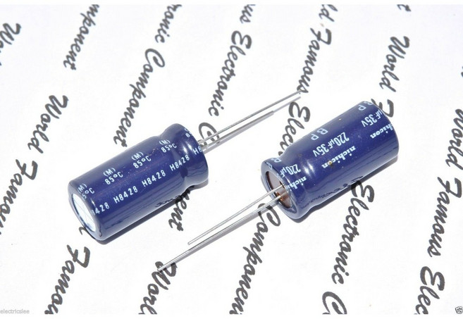 Nichicon 220uF 35V BP 無極性 立式 電解電容, 1個