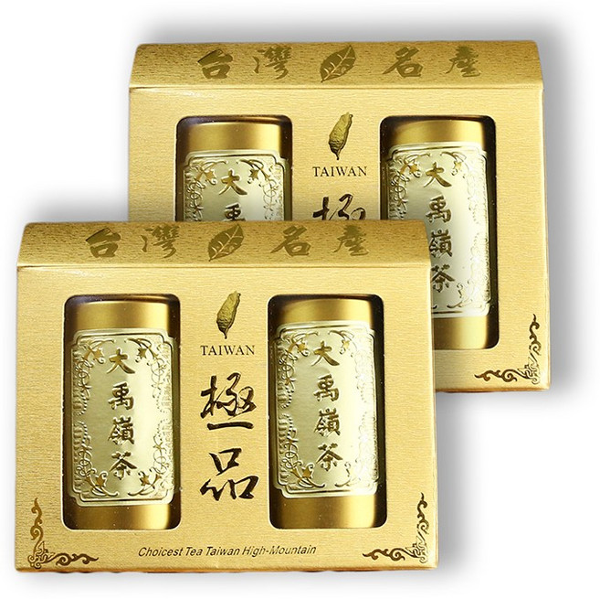 茶香四溢 奢華大禹嶺金罐禮盒, 2套, 禮盒*2(半斤), 75g, 2個裝