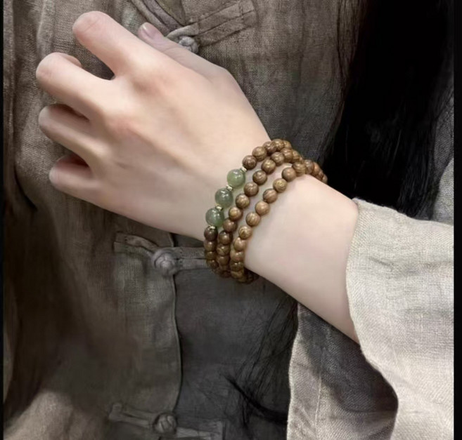 天然奇楠沉香木手串男女款單圈木質文玩手鏈