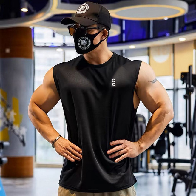 男士運動健身寬鬆速乾無袖背心