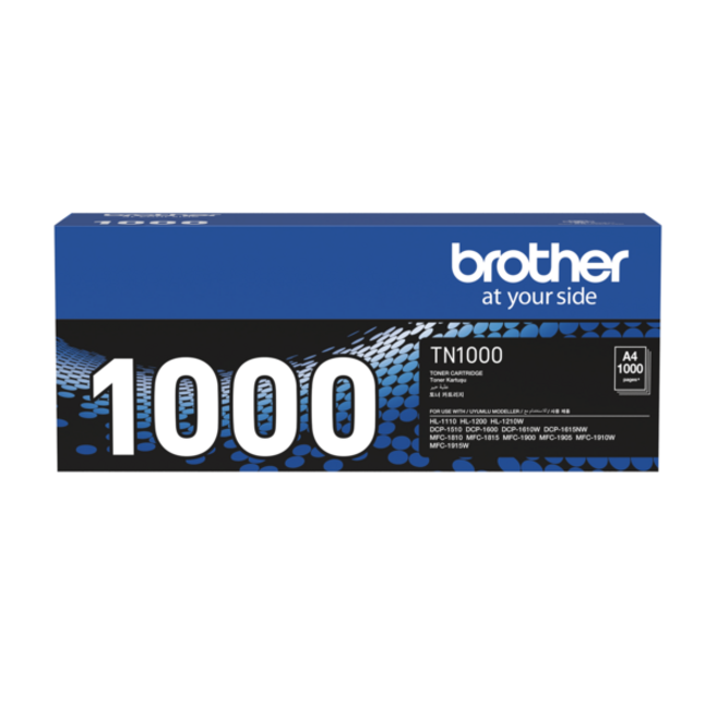 Brother TN1000 原廠碳粉匣 適用於 HL-1110 HL-1200 DCP-1610W MFC-1810 MFC-1910W系列打印機, 黑色, 1個