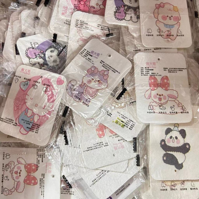 木漿棉洗碗擦 神奇海綿 木漿棉菜瓜布 造型菜瓜布, 1套, 圖案隨機【5片】