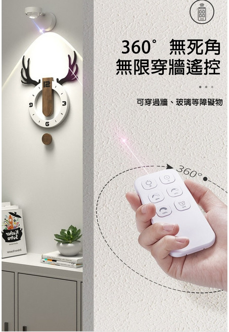 無線遙控LED投射燈 三色溫 Type-C充電 磁吸壁掛燈 展場掛畫照明, 遙控器