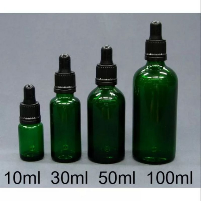 佳樺 歐洲進口綠色玻璃精油滴瓶 滴管瓶, 100ml黑蓋綠玻璃滴瓶1支,滿100元出貨不含運/歡迎合購其他商品, 1支, 100ml, 黑蓋