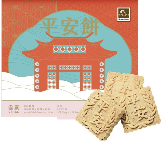 Home Bake 烘焙客 平安餅 杏仁口味 全素, 792g, 1箱