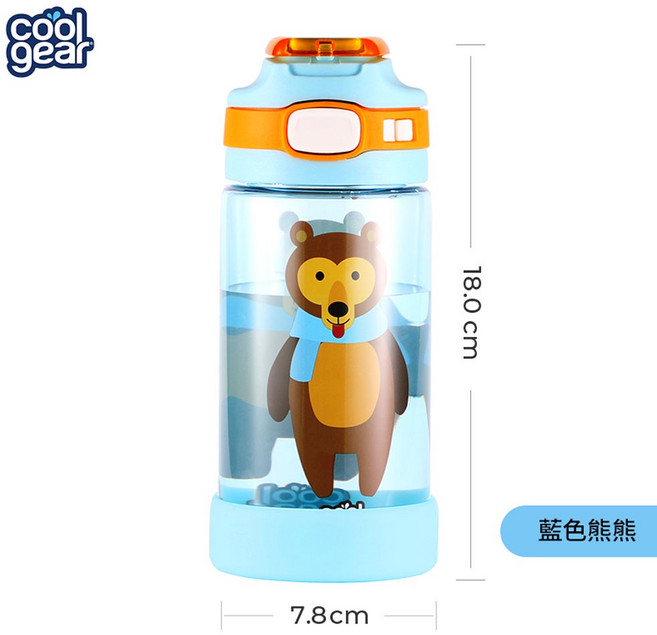美國 COOL GEAR 酷樂 兒童彈蓋直飲式水壺 500ml Tritan 水杯, 1個, 藍色