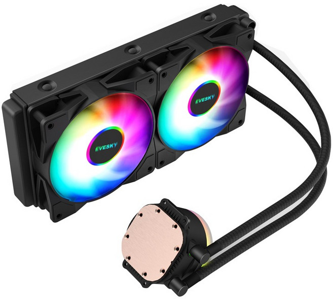 EVESKY CUP 封閉式水冷 RGB CPU 散熱器, 1個, EVESKY封閉水冷240mm, EVESKY CUP, 240mm