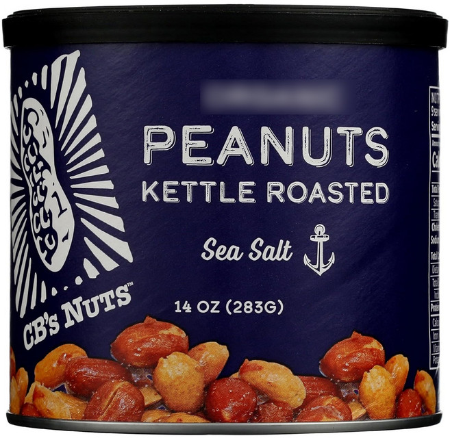 CB`S NUTS 核心罐裝烘烤海鹽花生, 1個, 283g