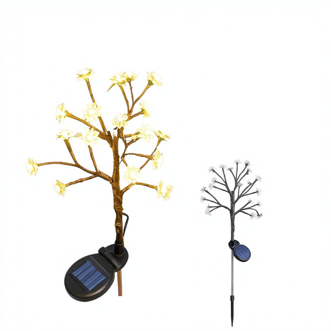 太陽能櫻花樹枝燈 暖光, 普通款300MAL - 8模式 暖光 - 太陽花樹枝燈, 1個