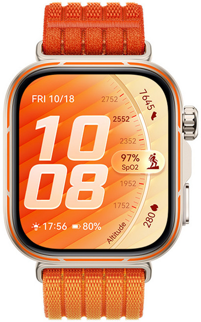 HUAWEI WATCH FIT 5 Pro 智慧手錶 血氧心率監測 雙頻GPS定位, 丹霞橙