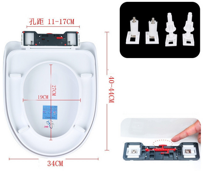 升級特厚款 緩降靜音馬桶蓋 加厚PP材質, 1個, 【加厚10mm款】U型, 白
