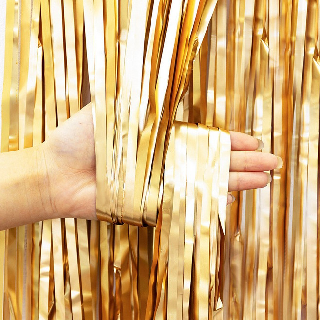 金色彩絲裝飾簾, 雨絲簾-金色