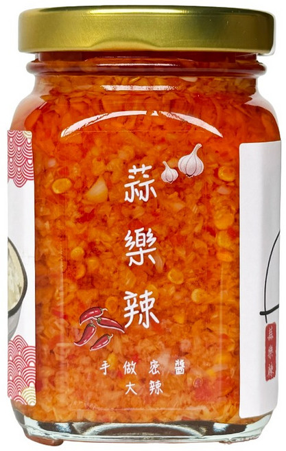蒜樂辣 手工蒜蓉辣椒醬 嚴選雲林蒜頭 無添加防腐劑 拌飯拌麵佐料 大辣180g, 180g, 1個