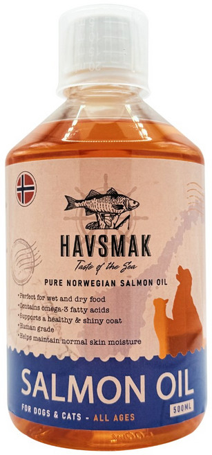 HAVSMAK 高純度挪威鮭魚油 適用於寵物, 1個, 海夫默克-鮭魚油500ml, 500ml