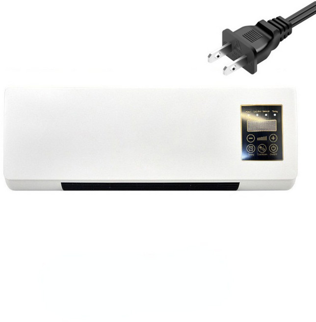 110V 強風壁掛式遙控暖風機 家用移動冷暖兩用取暖器, 冷暖兩用 (強風款)110V 白色美規:一台