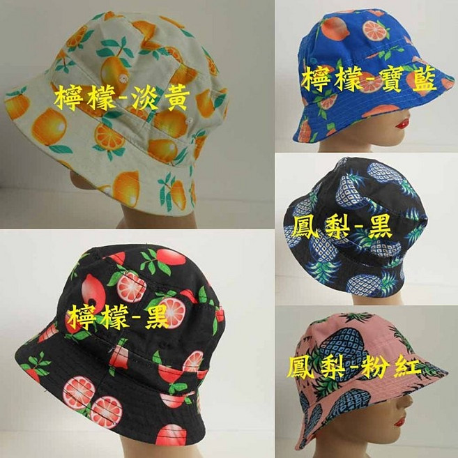 阿寄帽舖 韓版時尚休閒水果漁夫帽 - 男女平頂單層盆帽觀鳥帽