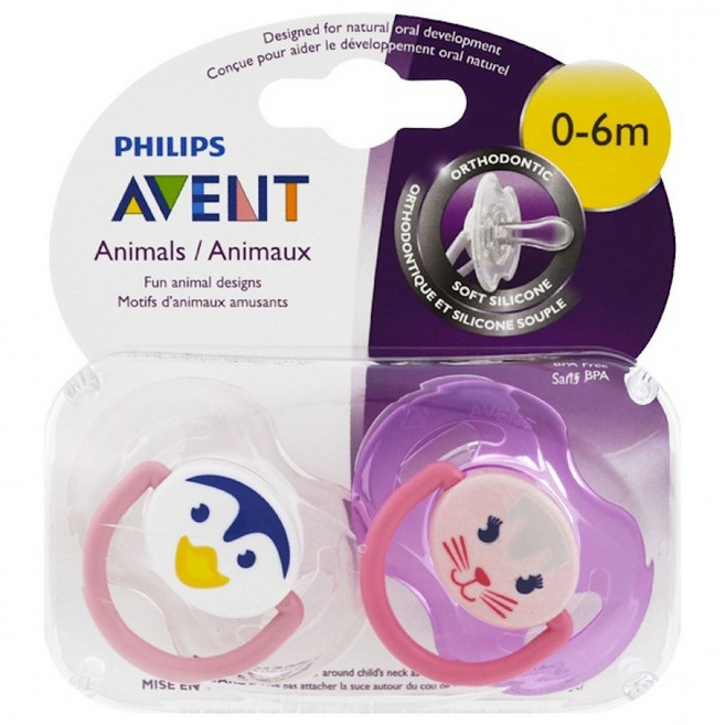 Philips Avent Classic 矽膠安撫奶嘴(0-6M) SCF182/23, 1個, 粉色系