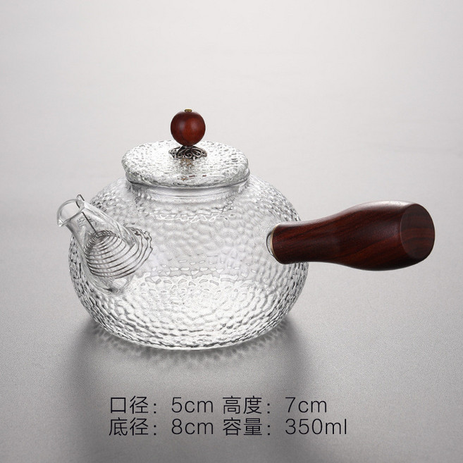 透明玻璃側把公道杯 木柄茶海, 1個, 大骨头侧把引嘴壶