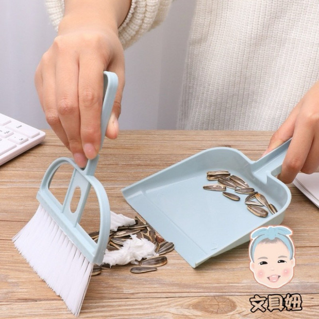 迷你掃把組 桌上清潔小掃把, 淺藍, 1個