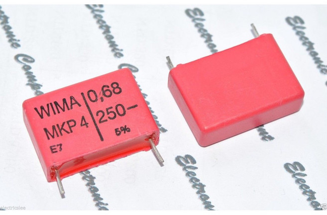 德國WIMA MKP4 0.68uF 680nF 250V 5% 金屬膜電容 - 腳距22.5mm, 1個