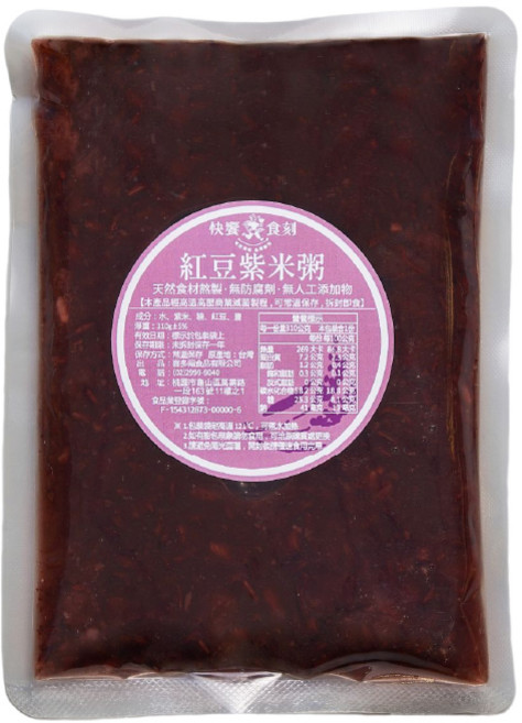 快饗食刻 紅豆紫米粥, 310g, 1個