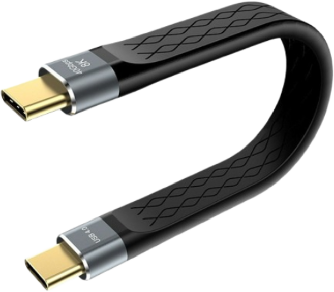 新款USB4全功能數據線 兼容雷電4 Type-C數據線, 1個, 黑色002-21, 13cm
