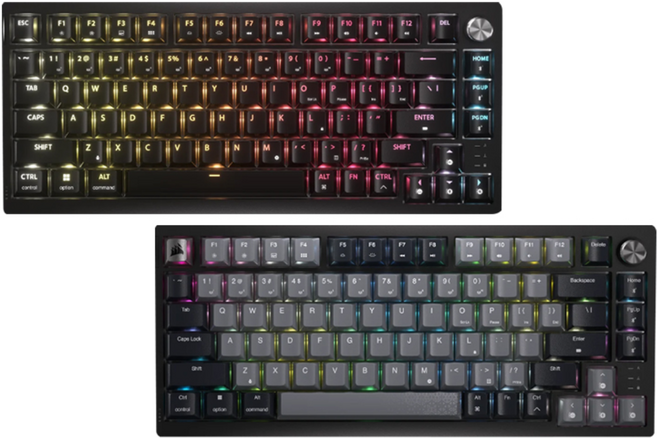 CORSAIR 海盜船 K65 PLUS 無線機械鍵盤 三模連線 熱插拔 多媒體 無線鍵盤 電競鍵盤 藍芽鍵盤 機械鍵盤, 灰色紅軸,主商品