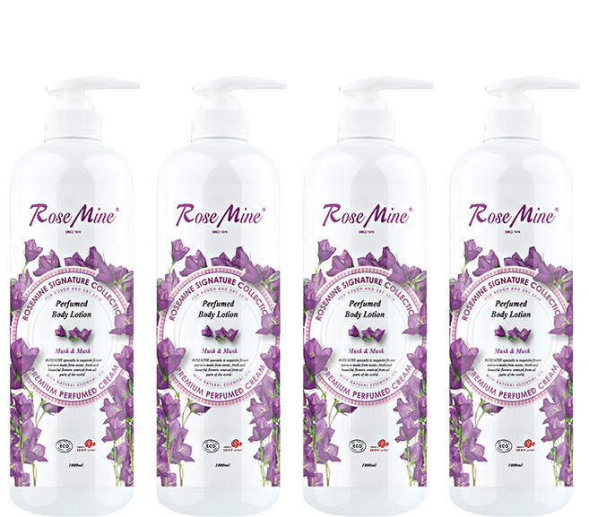 EVAS COSMETICS Rose Mine 奢華香水身體乳 Musk & Musk, 1L, 4瓶