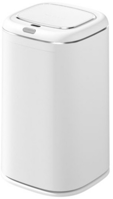 智能感應垃圾桶 40L 靜音掀蓋 附照明, 40升-白色