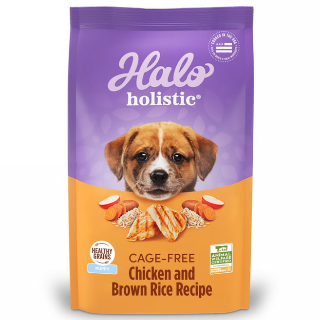 Halo 嘿囉 幼犬雞肉飼料 雞肉與糙米配方 無籠飼雞肉, 350g, 1個, 雞