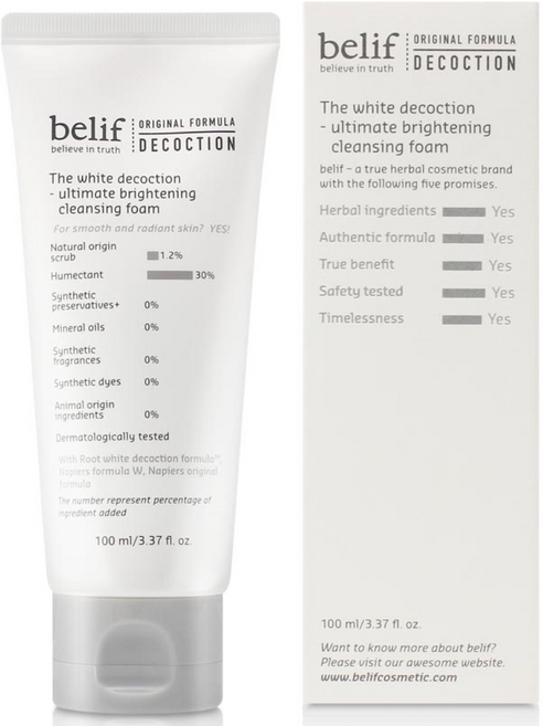 빌리프 빌리프 더화이트 디콕션 얼티미트 브라이트닝 블랙헤드제거 클렌징폼 100ml, 1개