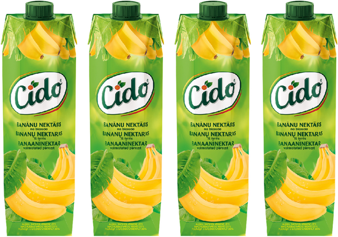 Cido 香蕉果蜜果汁, 4個, 1L