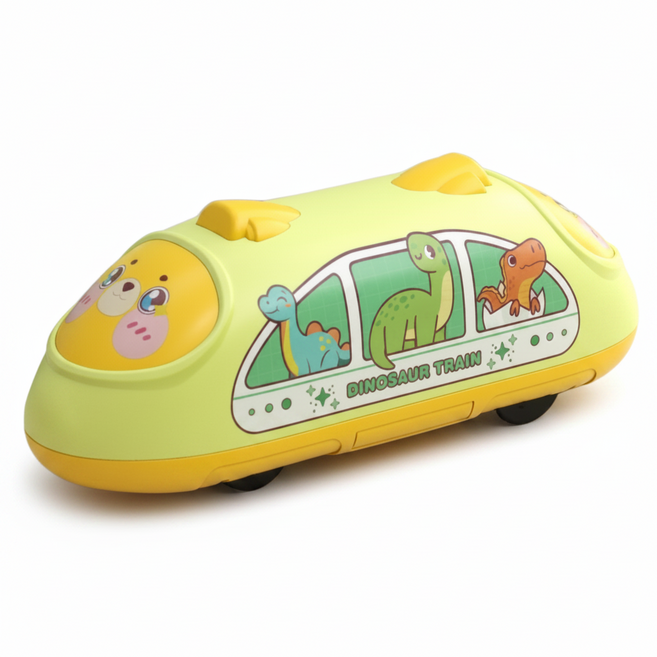 兒童雙向回力工程車 慣性益智玩具 模擬高鐵火車模型 寶寶卡通汽車玩具 交換禮物, 1個