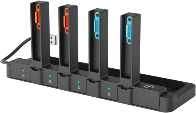 適用於 Switch 1/2 手把充電座 (副廠) - 支援Joy-Con 1/2 搭配底座使用, 1個, 黑色, PG-SW2130