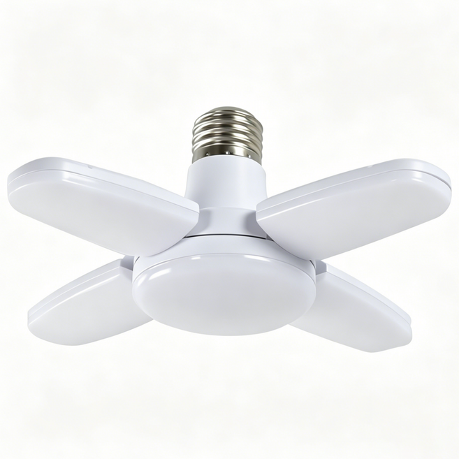 LED 折疊燈泡 60W 四葉燈 創意吊燈 高亮度家用燈, 中性白光, 1個