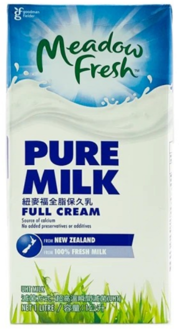 Meadow Fresh 紐麥福 全脂保久乳 家庭號, 1L, 12入