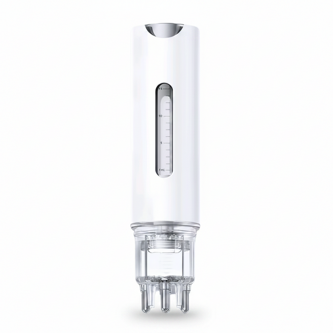 頭部滾珠按摩梳 上液器 生髮液導液 便攜式頭皮護理工具, 1個, 清雅白