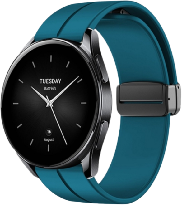 小米手錶 s3 2 pro s1, 1個, 岩青 矽膠磁吸錶帶22mm通用