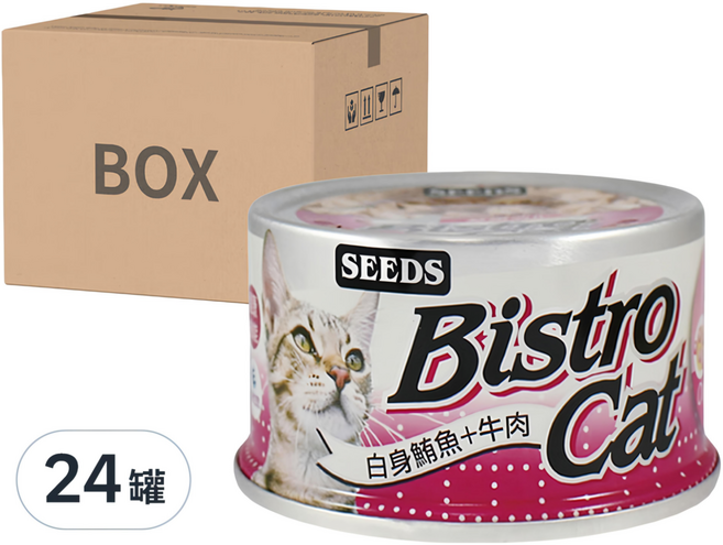 惜時 Bistro cat 特級銀貓健康餐罐, 白身鮪魚 + 牛肉, 80g, 24罐